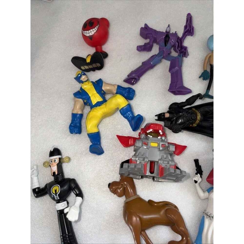 Small Figure Toy Lot Of 15 Batman Scooby Doo Idea Man Power Rangers Venom Used